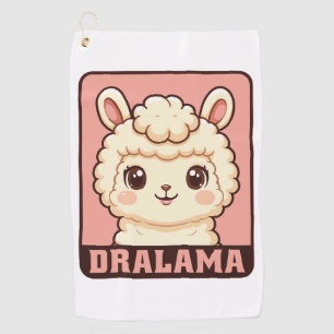 Cute llama illustration design golf towel