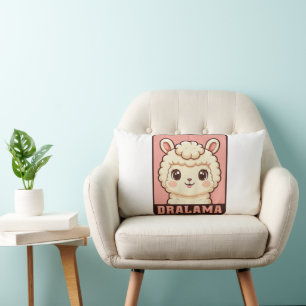 Cute llama illustration design lumbar pillow