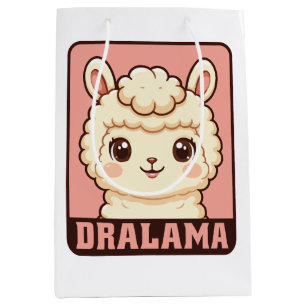 Cute llama illustration design medium gift bag
