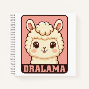 Cute llama illustration design notebook