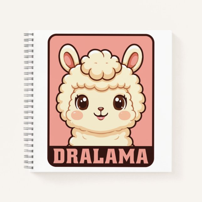 Cute llama illustration design notebook (Front)