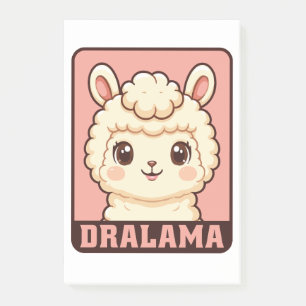 Cute llama illustration design post-it notes