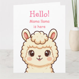 Cute llama illustration design thank you card