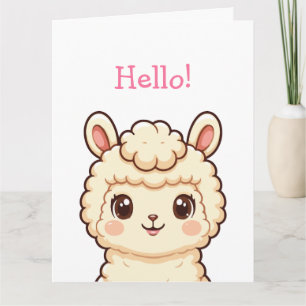 Cute llama illustration design thank you card