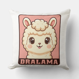 Cute llama illustration design throw pillow