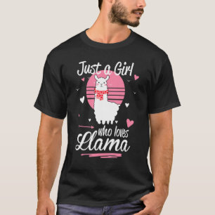 Cute Llama Just A Girl Who Loves Llama Adorable T-Shirt