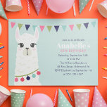 Cute Llama Kids Birthday Party Invitation<br><div class="desc">Adorable birthday party invitations with a sweet alpaca or llama theme.</div>