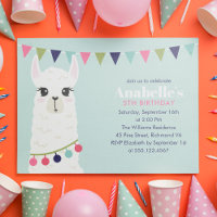 Cute Llama Kids Birthday Party