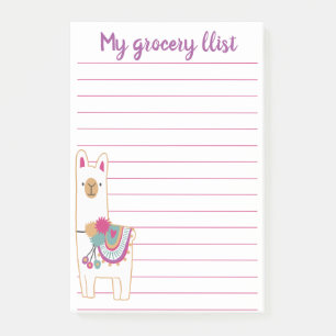 Cute llama lined pad post-it notes