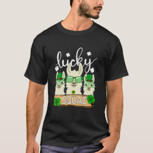 Cute Llama Lucky Squad Funny Alpaca St Patricks Da T-Shirt