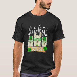 Cute Llama Lucky Squad Funny Alpaca St Patricks Da T-Shirt
