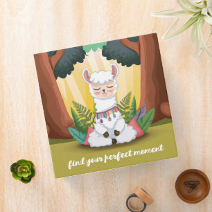 Cute Llama Meditating in Magical Forest Binder