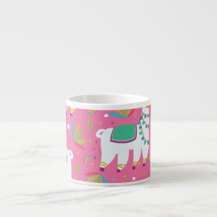 Cute Llama Pattern Espresso Cup