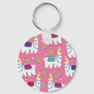 Cute Llama Pattern Keychain