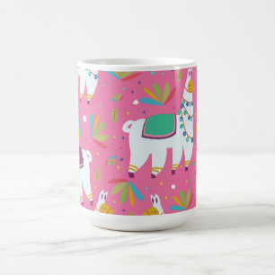 Cute Llama Pattern Magic Mug
