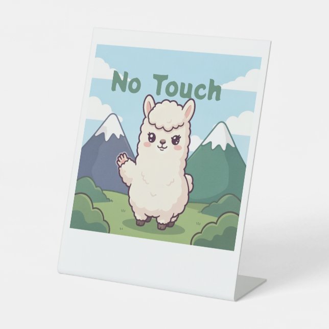 Cute Llama  Pedestal Sign (Front)
