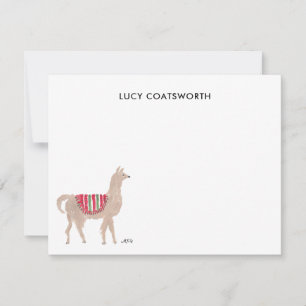 Cute Llama Personalized Boho Animal Artwork Card