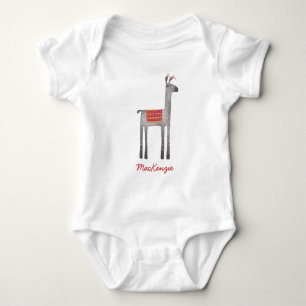 Cute Llama Personalized T-Shirt Baby Bodysuit