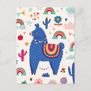Cute llama postcard