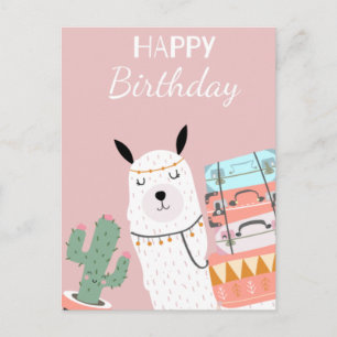 Cute llama postcard