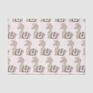 Cute Llama Princess Wearing a Crown Patterned Tissue Paper