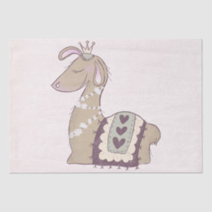 Cute Llama Princess Wearing a Crown Tissue Paper
