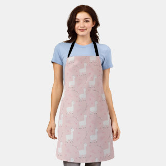 Cute llama seamless apron