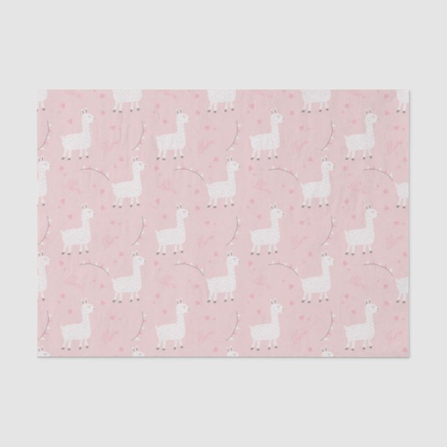 Cute llama seamless  tissue paper (Front)