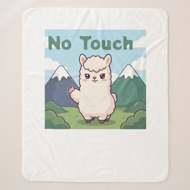 Cute Llama  Sherpa Blanket (Front)