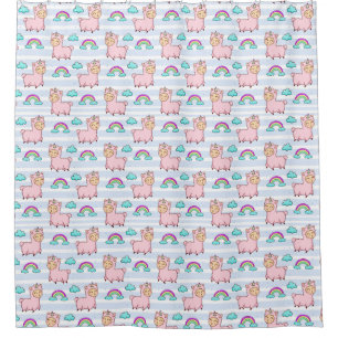 Cute Llama Shower Curtain