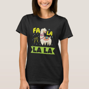 Cute Llama sings FA LA Christmas Noel T-Shirt