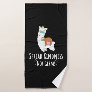 Cute Llama & Sloth With Face Mask Spread Kindness Bath Towel