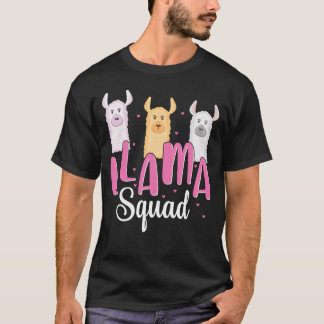 Cute Llama Squad Retro 80s Style friends T-Shirt