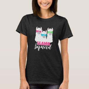 Cute Llama Squad Retro 80s Style T-Shirt