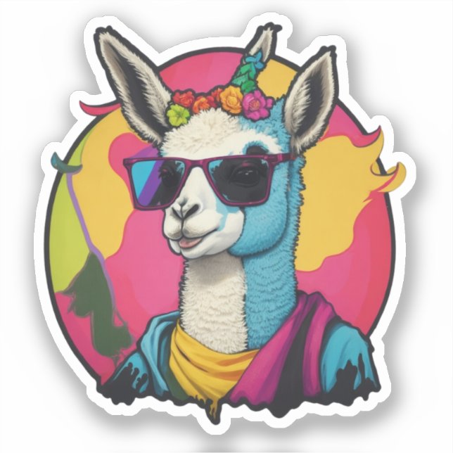 Cute Llama Sticker (Front)