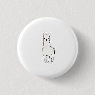 Cute llama themed card 1 inch round button