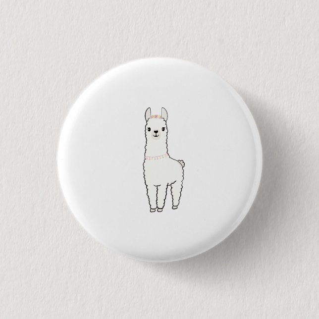 Cute llama themed card 1 inch round button (Front)