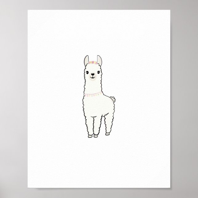 Cute llama themed  poster (Front)