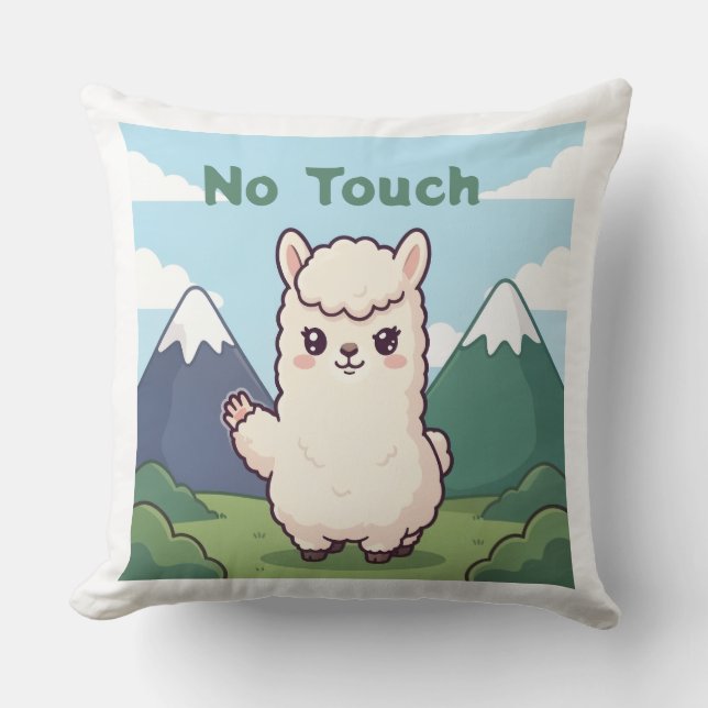 Cute Llama  Throw Pillow (Front)