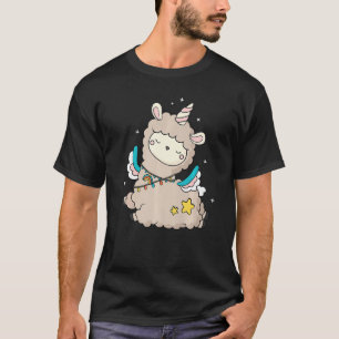Cute Llama Unicorn Llamacorn Pastel Girls T-Shirt