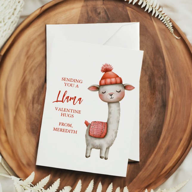 Cute Llama Valentine's Day Card for Kids Classroom (Creator Uploaded)