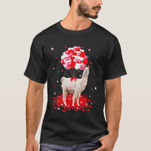 Cute Llama Valentines Day Heart Animals Lover T-Shirt