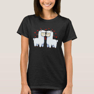 Cute Llama Valentines Day Matching Couple Llama T-Shirt