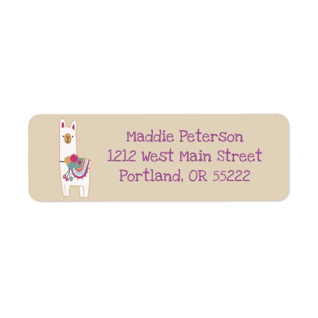 Cute llama with custom background colour (Front)