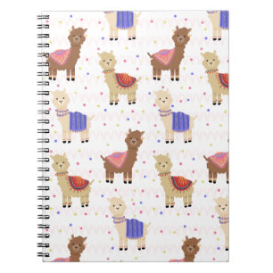 Cute Llamas Alpacas Peruvian Animal Colourful Notebook