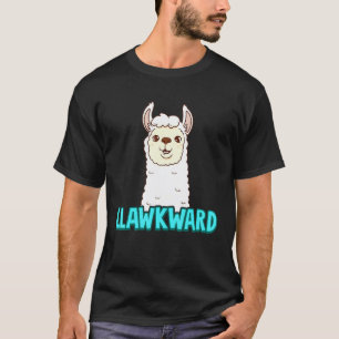 Cute Llawkward Awkward Llama Pun Fluffy Lama Anim T-Shirt