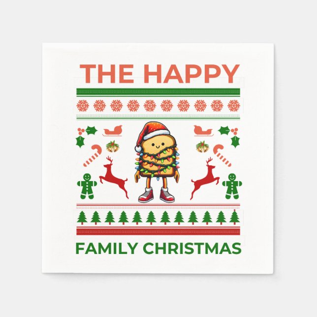 Cute Loaf Bread Baking Bread Baker Christmas Hat Napkin (Front)