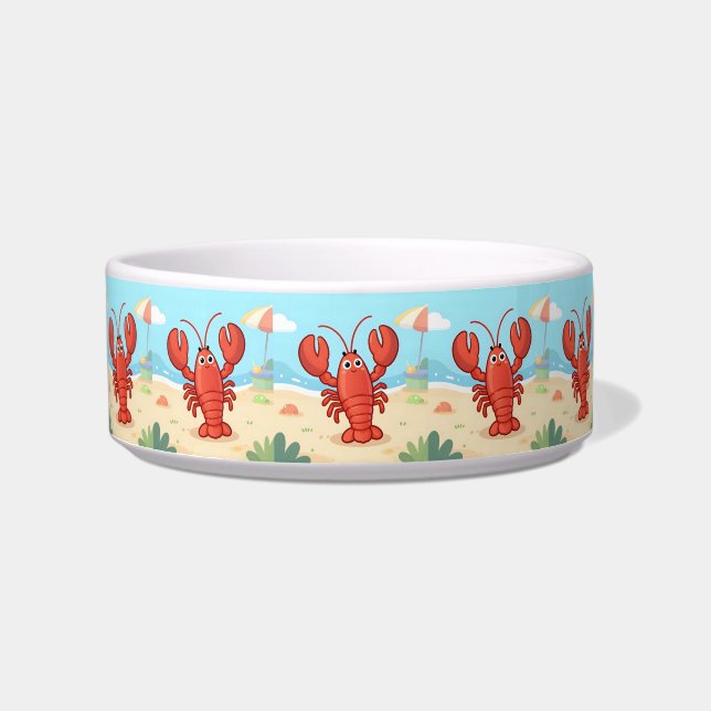 Cute lobster at the beach bowl (Front)