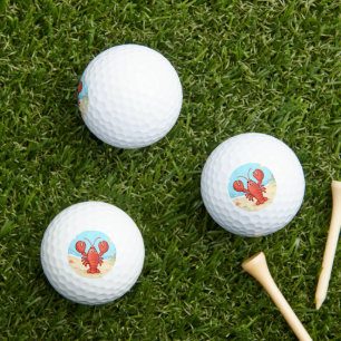 Cute lobster at the beach golf balls