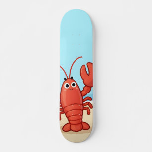 Cute lobster at the beach skateboard
